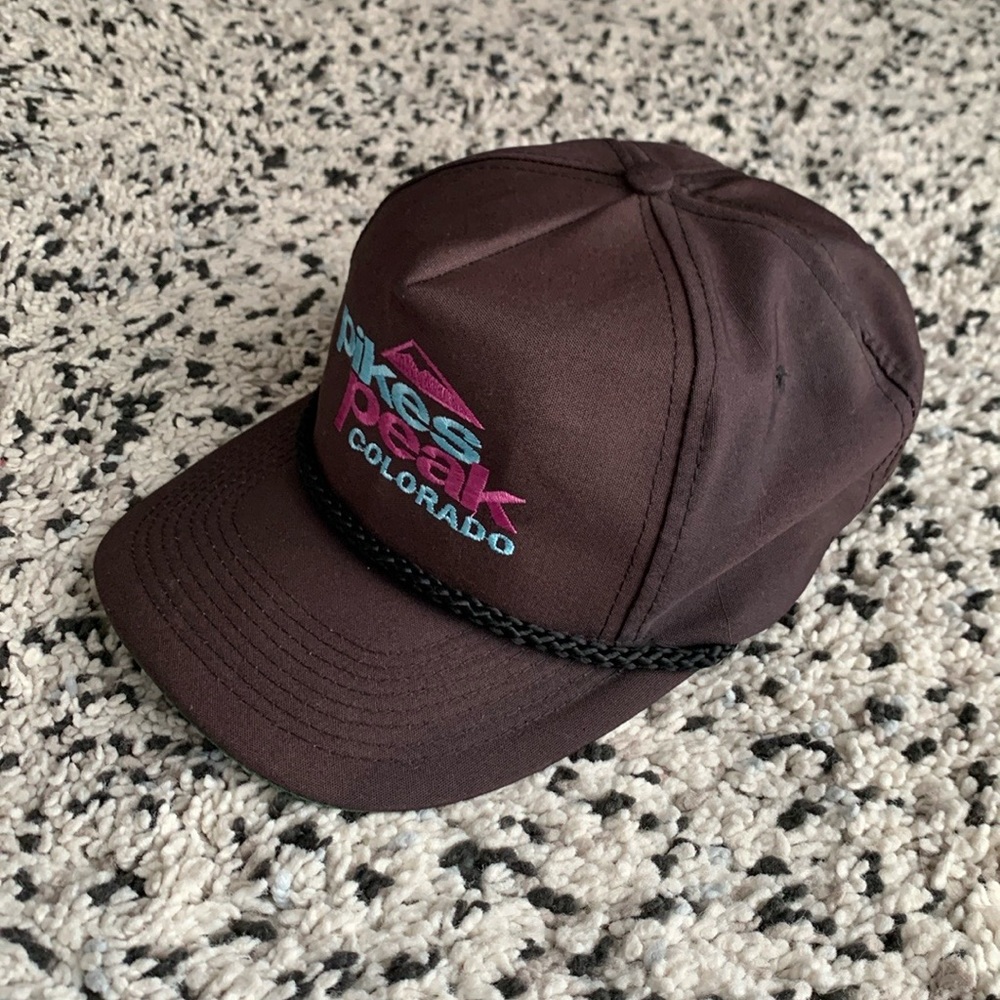 Wearguard Pike's Peak Colorado Embroidered Text Logo Dark Brown Hat Adjustable